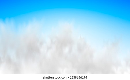 Illustration of blue clouds in the sky. Vector background