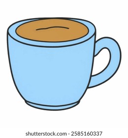 Illustration of a Blue Coffee Cup for Café and Beverage Designs Perfect for coffee shop branding, menu graphics, and morningthemed visuals