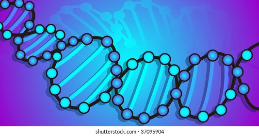 Illustration of blue colour of DNA model	