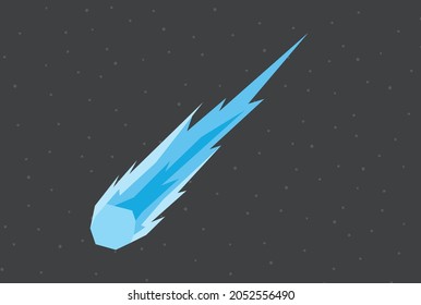 An illustration of blue comet in the space