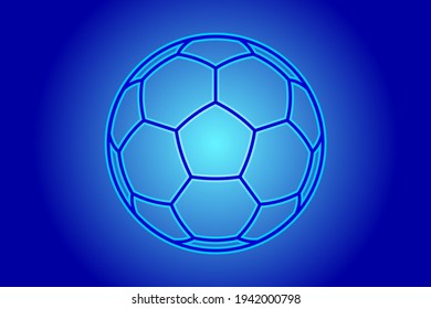 Illustration of the blue contour soccer ball