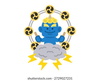 Illustration of blue demon lightning icon