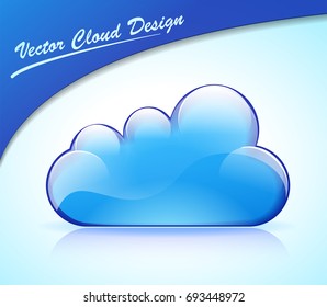 Illustration of blue design cloud icon