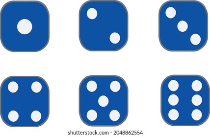 Illustration of blue dice design