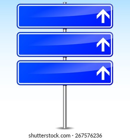 illustration of blue direction blank design sign