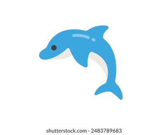 Illustration of blue dolphin icon.