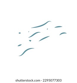 Illustration of a blue doodle design element or pattern on a white background