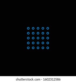 Illustration blue dots in the black background template