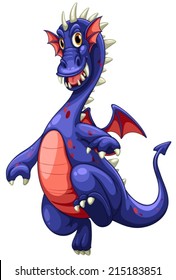 Illustration of a blue dragon