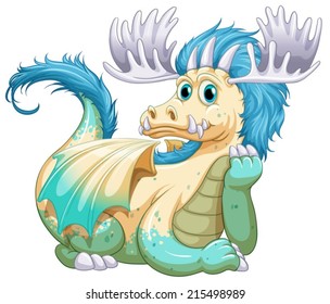 Illustration of a blue dragon