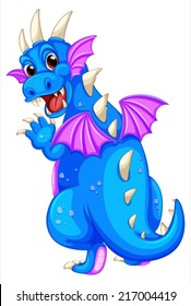 Illustration of a blue dragon