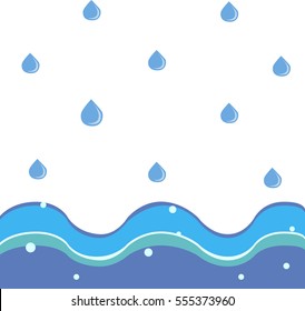 illustration of blue drops and waves