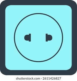 Illustration of a blue electrical socket