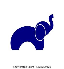 Illustration of a blue elephant vector icon