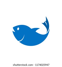 Illustration of blue fish element graphic template vector