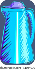 Illustration of a blue flask isolated	