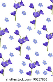 ilustración con fondo de flores azules