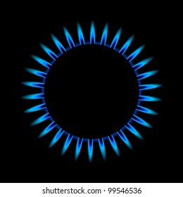 illustration of a blue gas flame from above