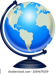Illustration of a Blue Globe with Stand. eps10