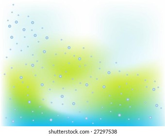 Illustration of a blue green bubble background