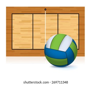 Illustration Blue Green Volleyball Isolated On Stock Vector (Royalty ...