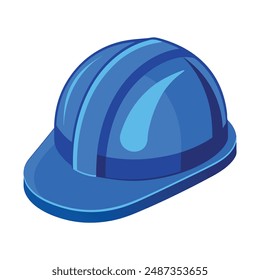 Ilustración de sombrero duro azul aislado 