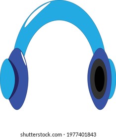 Illustration of blue headphone on white background