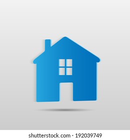 Illustration Of A Blue House Isolated On A White Background.