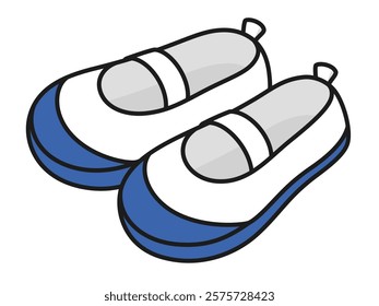 Illustration of blue indoor shoes for elementary school