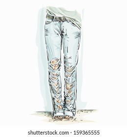 Illustration of blue jeans