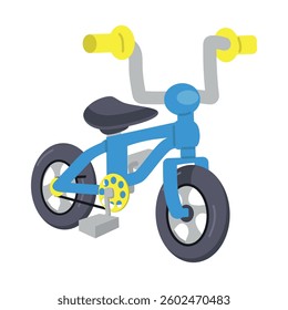 Illustration of a Blue Kids Bicycle cartoon