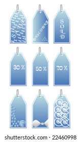 Illustration of blue labels