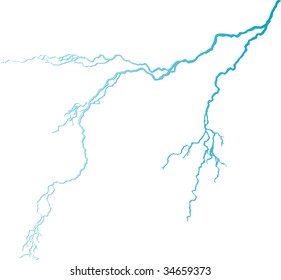 Illustration mit blauem Blitz einzeln auf weißem Hintergrund