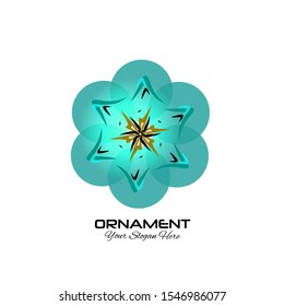 Illustration of a blue logo. Abstract