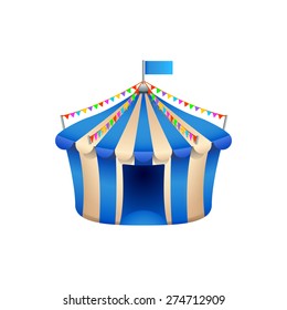 illustration of blue marquee isolated on white