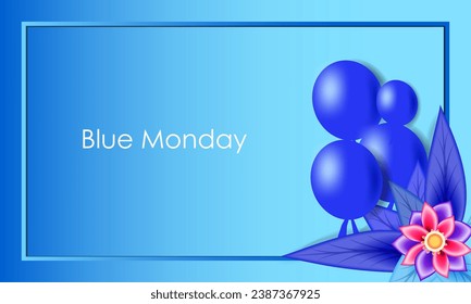 illustration of a blue Monday design with balloon decoration