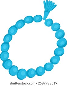 Illustration of blue Muslim prayer beads