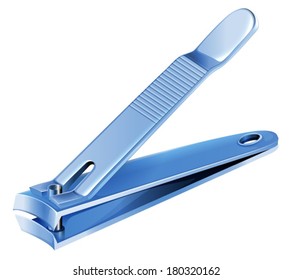 Illustration of a blue nail clipper on a white background