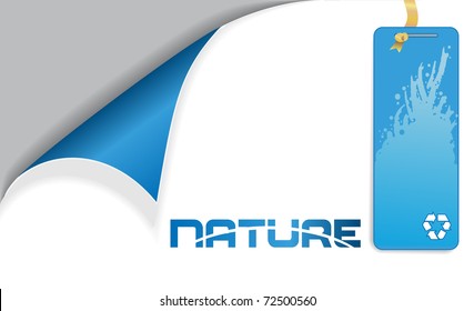 illustration of blue nature tag