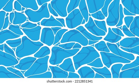 Illustration of a blue ocean in high resolution horizontal vector illustration. Blue water wave background.