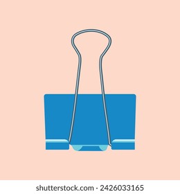 Illustration of blue office tongs for organizing paper and documents