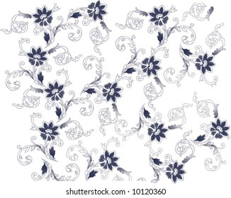 illustration with blue on white background