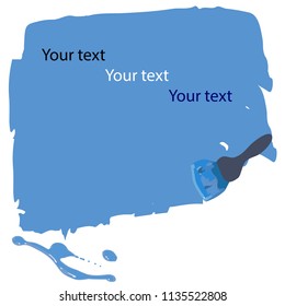 illustration of a blue paint brush witx spice for text