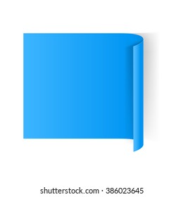 Illustration of Blue Paper Notepad with Curling Edge