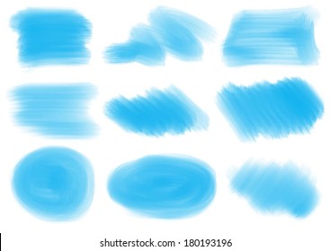 Illustration of the blue patterns and textures on a white background