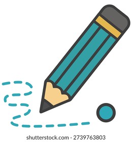 An illustration of a blue pencil.