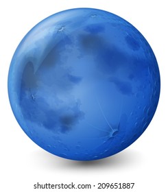 Illustration of a blue planet on a white background