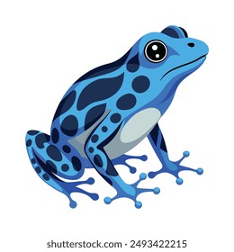 Illustration of Blue Poison Dart Frog Isolated