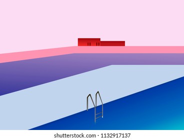 illustration of blue pool