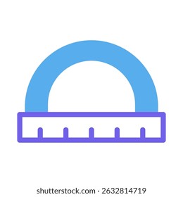 Illustration of a blue protractor, essential measuring tool in geometry
